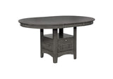 108211 Lavon Oval 60-inch Wood Extension Leaf Dining Table Medium Grey