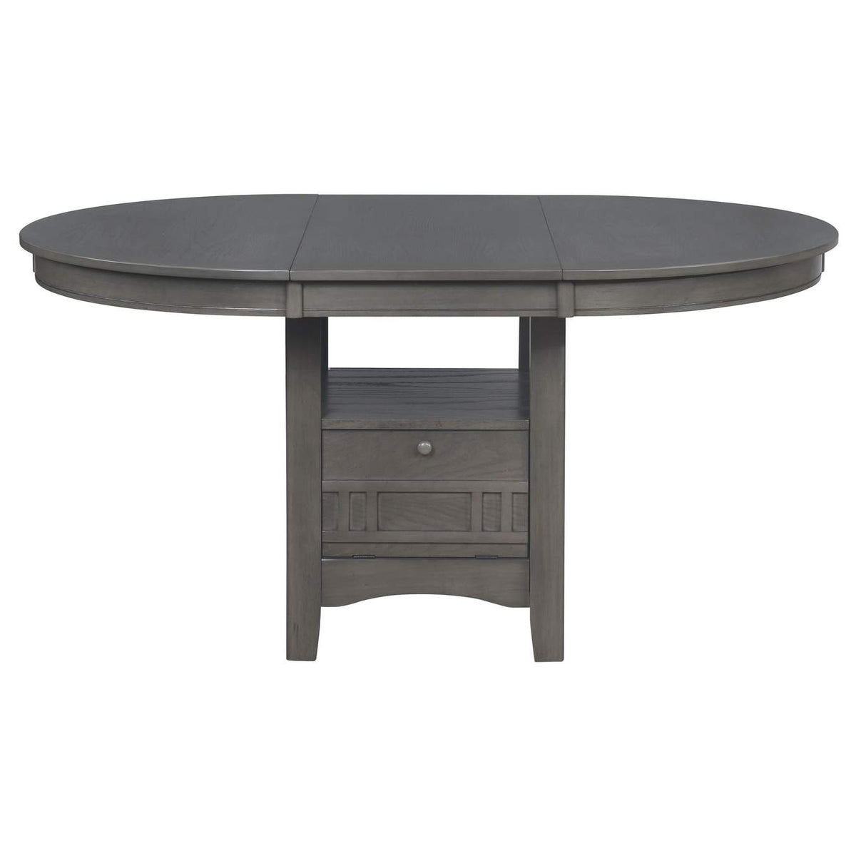 108211 Lavon Oval 60-inch Wood Extension Leaf Dining Table Medium Grey