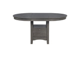 108211 Lavon Oval 60-inch Wood Extension Leaf Dining Table Medium Grey