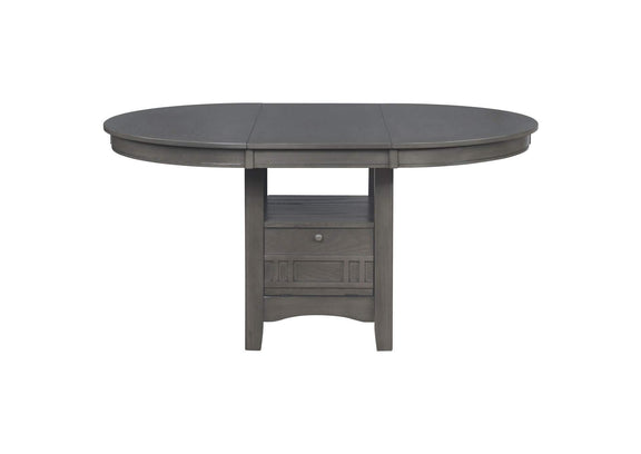 108211 Lavon Oval 60-inch Wood Extension Leaf Dining Table Medium Grey