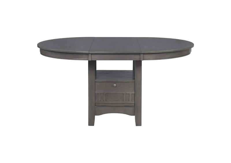 108211 Lavon Oval 60-inch Wood Extension Leaf Dining Table Medium Grey