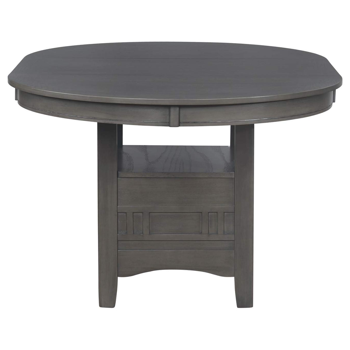 108211 Lavon Oval 60-inch Wood Extension Leaf Dining Table Medium Grey