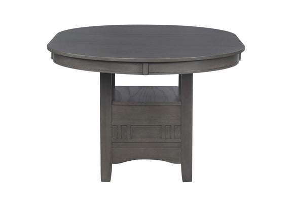 108211 Lavon Oval 60-inch Wood Extension Leaf Dining Table Medium Grey