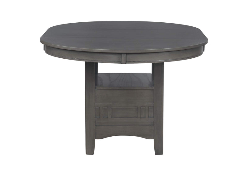 108211 Lavon Oval 60-inch Wood Extension Leaf Dining Table Medium Grey