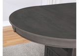 108211 Lavon Oval 60-inch Wood Extension Leaf Dining Table Medium Grey