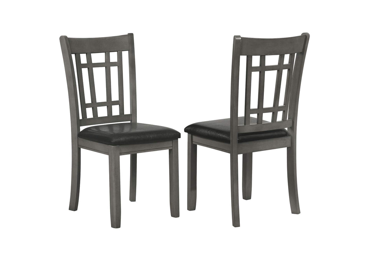 108212 Lavon Wood Dining Side Chair Black and Medium Grey (Set of 2)
