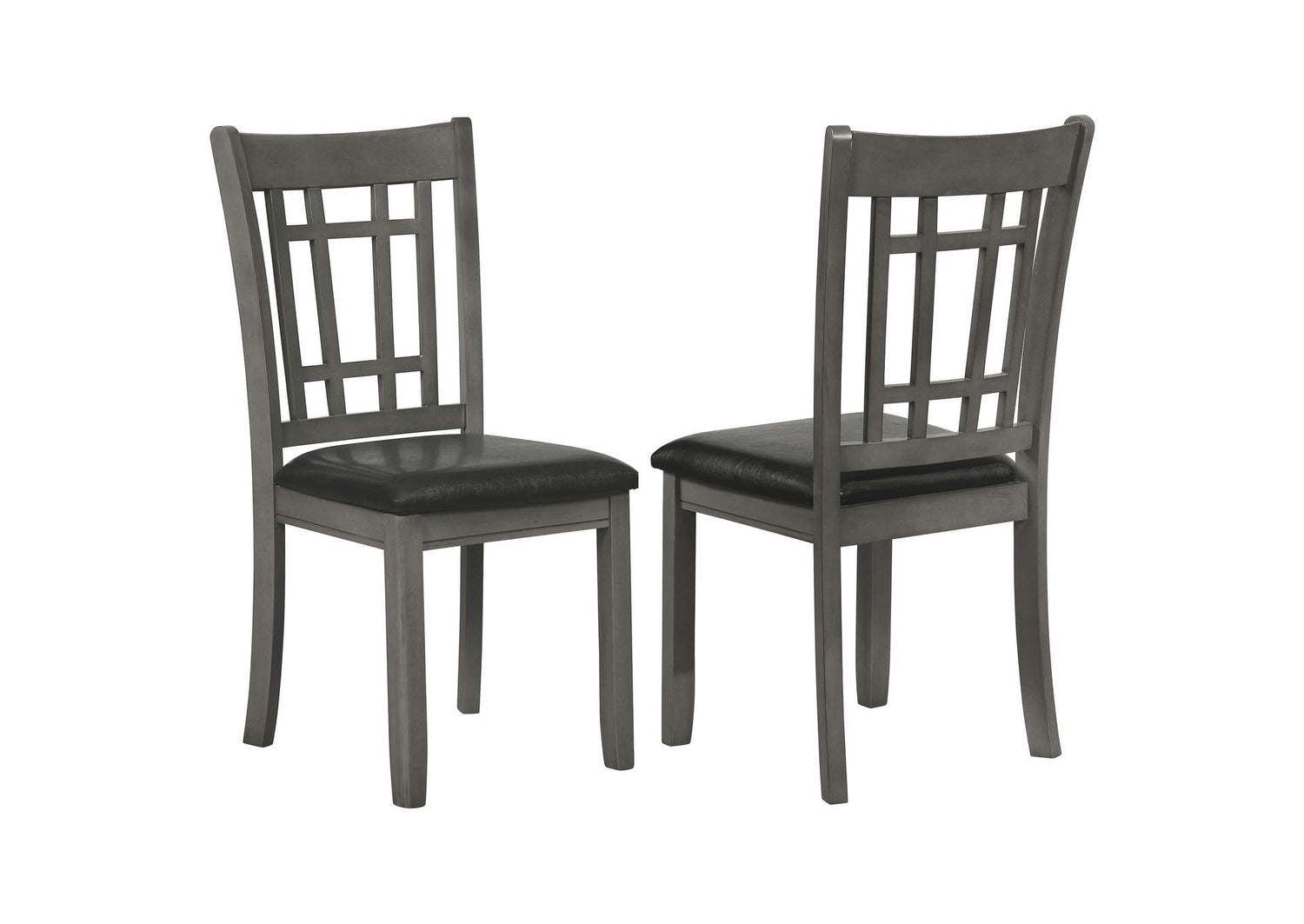 108212 Lavon Wood Dining Side Chair Black and Medium Grey (Set of 2)