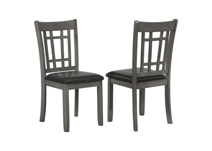 108212 Lavon Wood Dining Side Chair Black and Medium Grey (Set of 2)