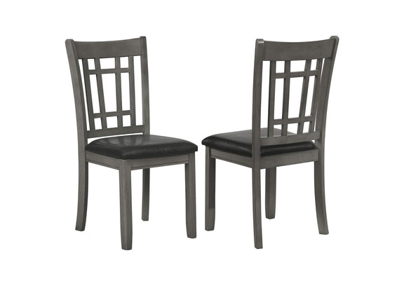 108212 Lavon Wood Dining Side Chair Black and Medium Grey (Set of 2)