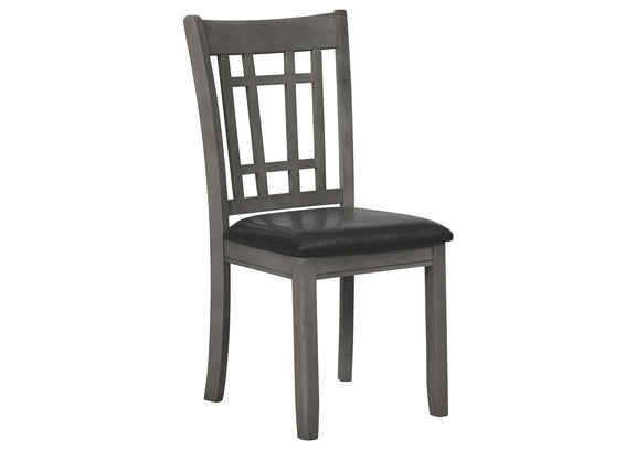 108212 Lavon Wood Dining Side Chair Black and Medium Grey (Set of 2)