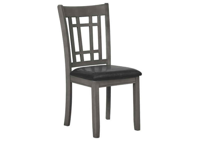 108212 Lavon Wood Dining Side Chair Black and Medium Grey (Set of 2)