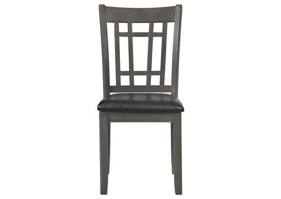 108212 Lavon Wood Dining Side Chair Black and Medium Grey (Set of 2)