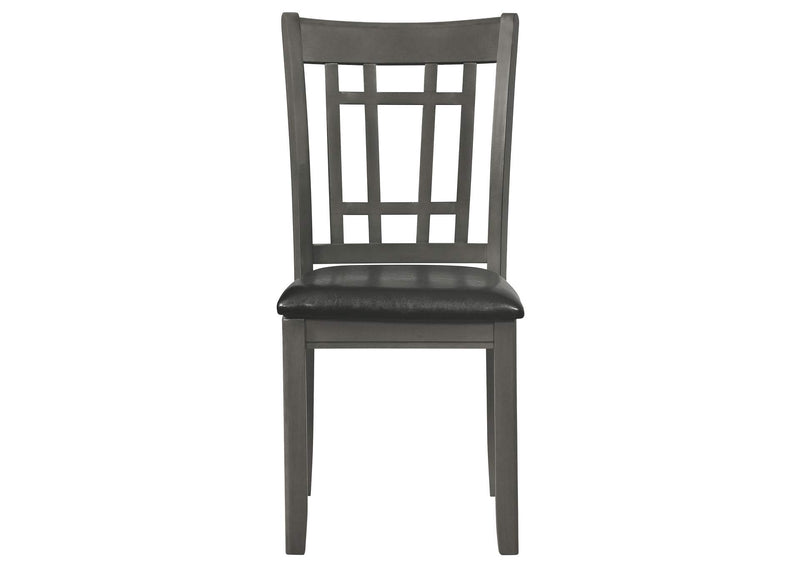 108212 Lavon Wood Dining Side Chair Black and Medium Grey (Set of 2)
