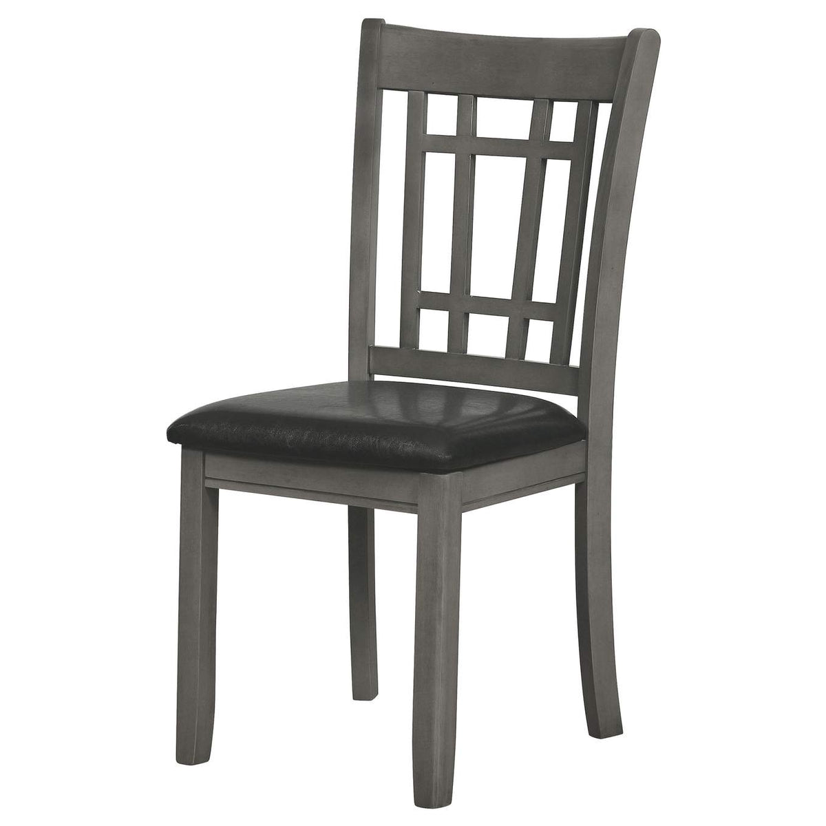 108212 Lavon Wood Dining Side Chair Black and Medium Grey (Set of 2)