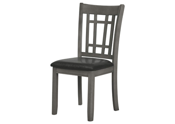 108212 Lavon Wood Dining Side Chair Black and Medium Grey (Set of 2)