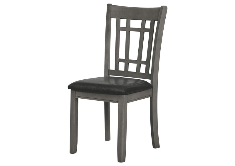 108212 Lavon Wood Dining Side Chair Black and Medium Grey (Set of 2)