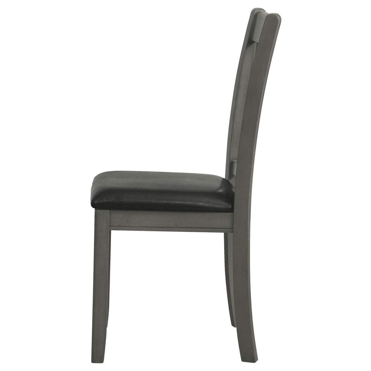 108212 Lavon Wood Dining Side Chair Black and Medium Grey (Set of 2)