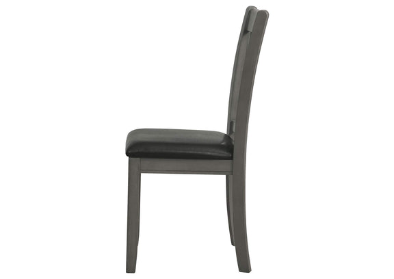 108212 Lavon Wood Dining Side Chair Black and Medium Grey (Set of 2)