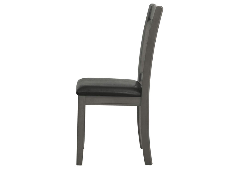 108212 Lavon Wood Dining Side Chair Black and Medium Grey (Set of 2)