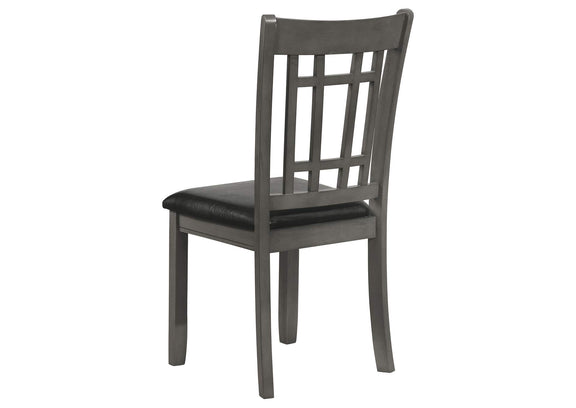 108212 Lavon Wood Dining Side Chair Black and Medium Grey (Set of 2)