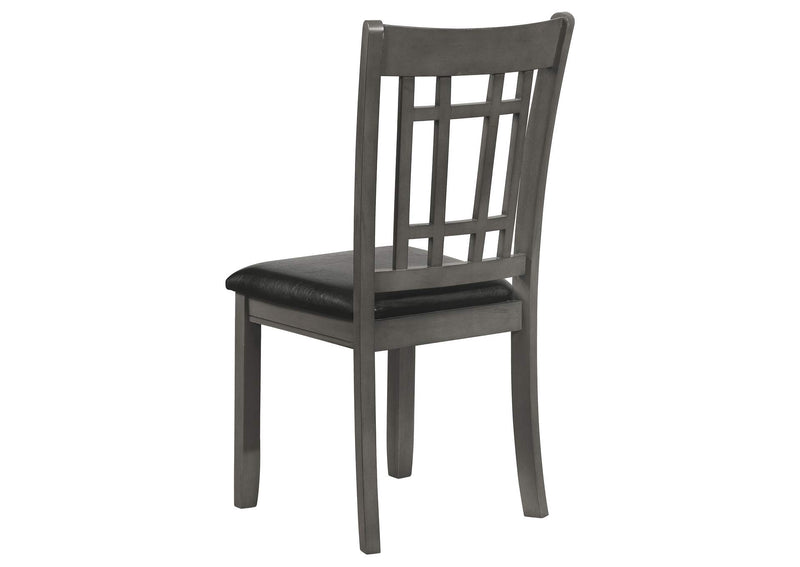 108212 Lavon Wood Dining Side Chair Black and Medium Grey (Set of 2)
