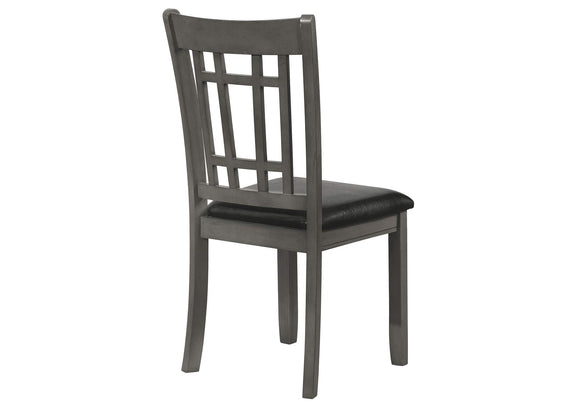 108212 Lavon Wood Dining Side Chair Black and Medium Grey (Set of 2)