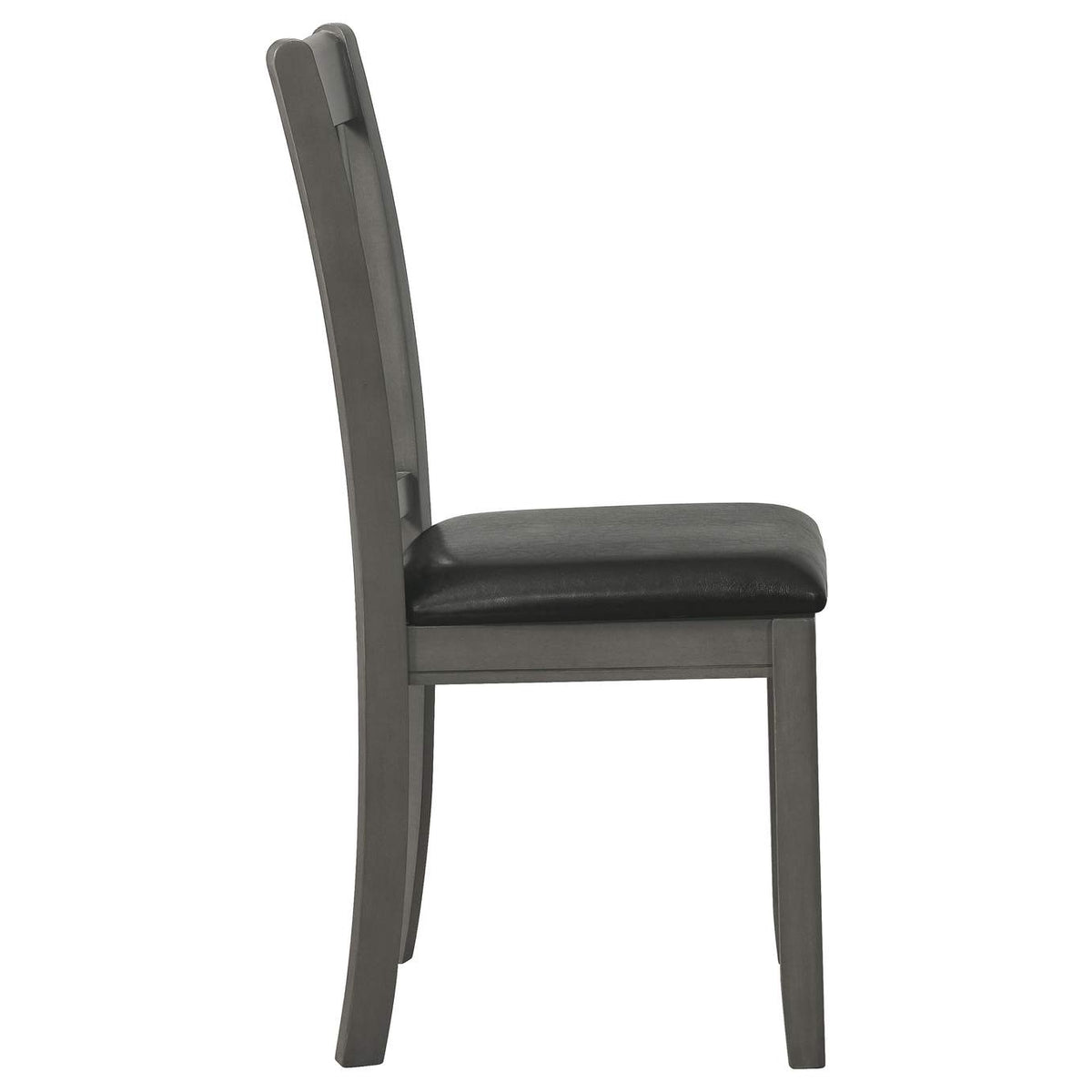 108212 Lavon Wood Dining Side Chair Black and Medium Grey (Set of 2)