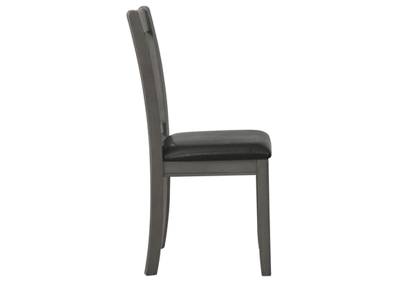 108212 Lavon Wood Dining Side Chair Black and Medium Grey (Set of 2)