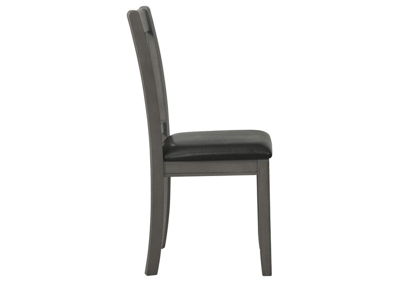 108212 Lavon Wood Dining Side Chair Black and Medium Grey (Set of 2)