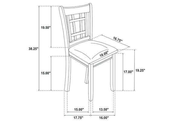 108212 Lavon Wood Dining Side Chair Black and Medium Grey (Set of 2)