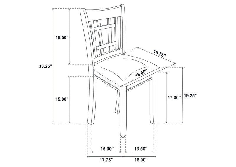 108212 Lavon Wood Dining Side Chair Black and Medium Grey (Set of 2)