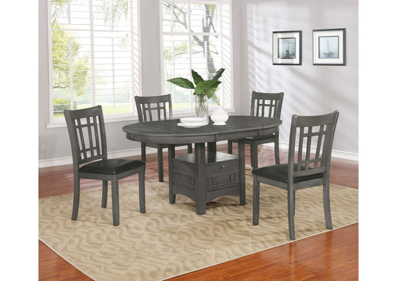 108212 Lavon Wood Dining Side Chair Black and Medium Grey (Set of 2)
