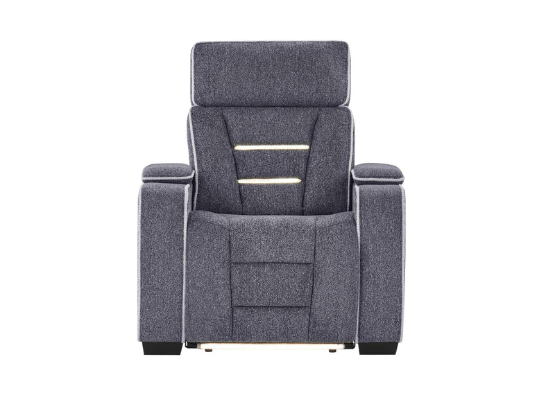 U1895-GREY-P2_R U1895 GREY P2 RECLINER WITH IS AND LED