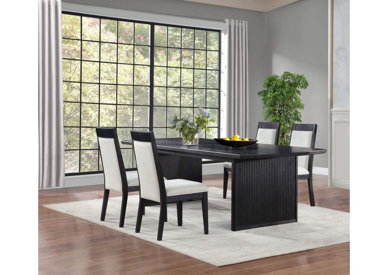 108231-S5A Brookmead 5-piece Extension Leaf Dining Table Set Black