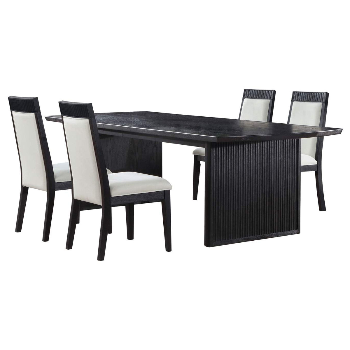 108231-S5A Brookmead 5-piece Extension Leaf Dining Table Set Black