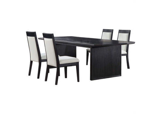 108231-S5A Brookmead 5-piece Extension Leaf Dining Table Set Black