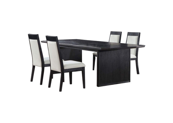 108231-S5A Brookmead 5-piece Extension Leaf Dining Table Set Black