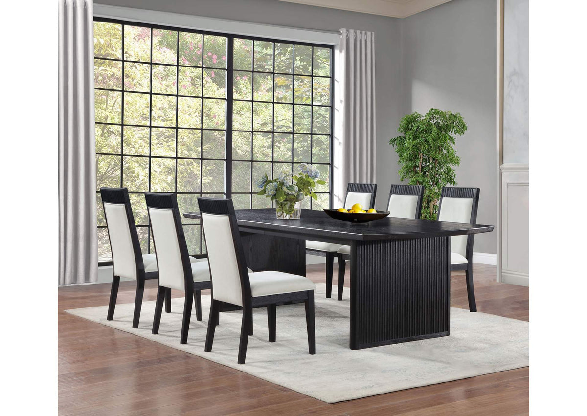 108231-S7A Brookmead 7-piece Extension Leaf Dining Table Set Black