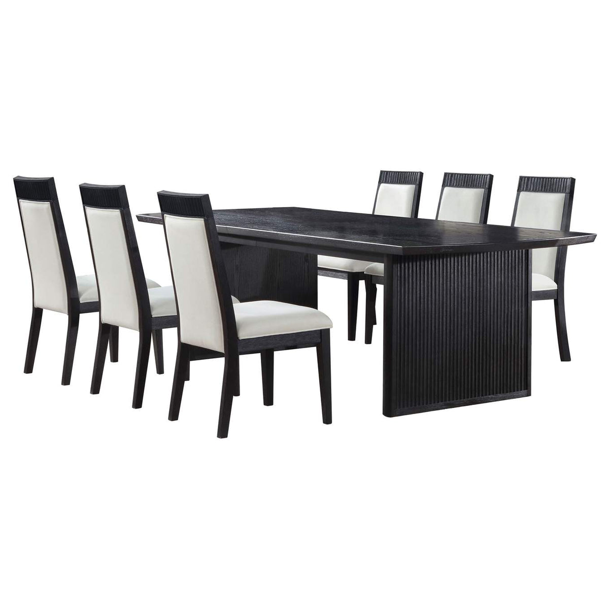 108231-S7A Brookmead 7-piece Extension Leaf Dining Table Set Black