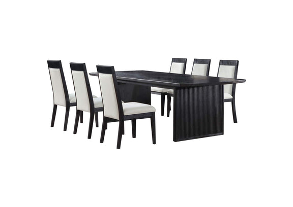 108231-S7A Brookmead 7-piece Extension Leaf Dining Table Set Black