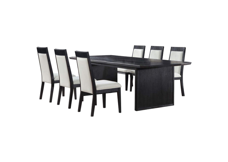 108231-S7A Brookmead 7-piece Extension Leaf Dining Table Set Black