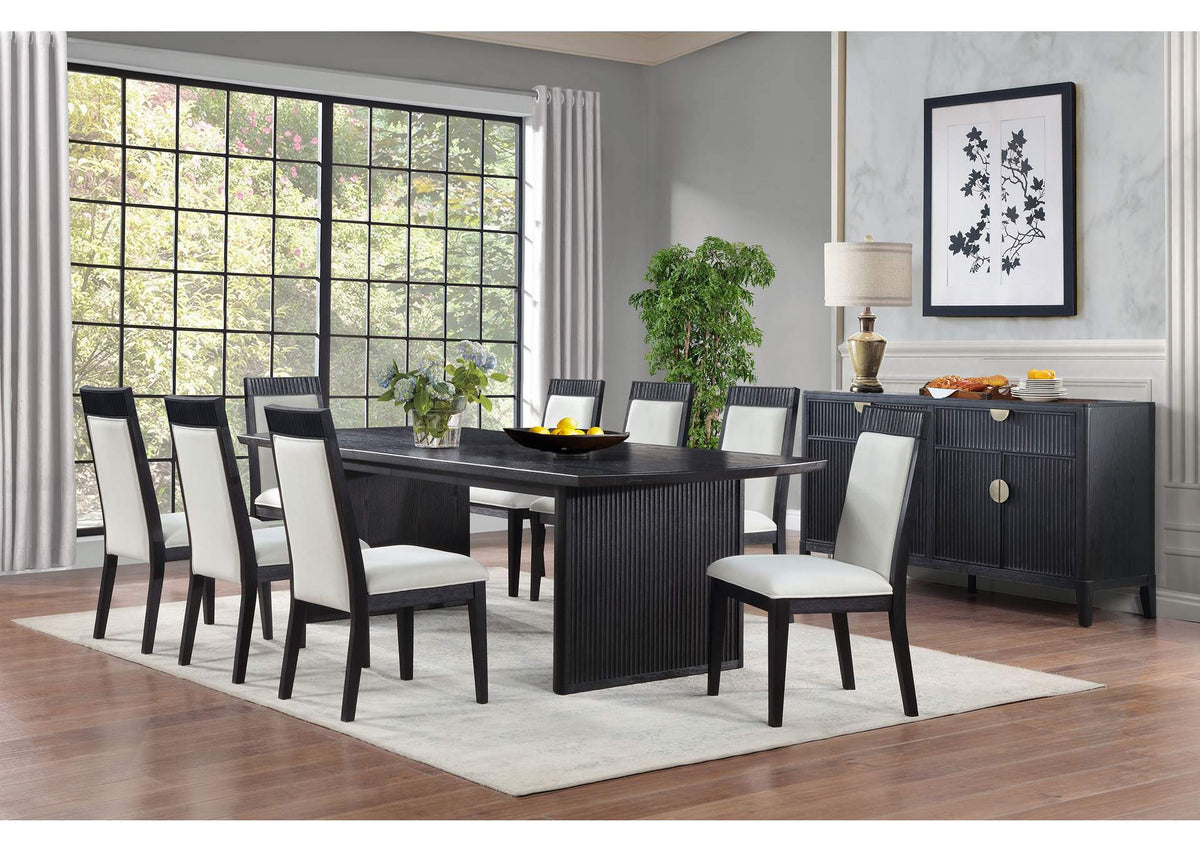 108231-S9A Brookmead 9-piece Extension Leaf Dining Table Set Black