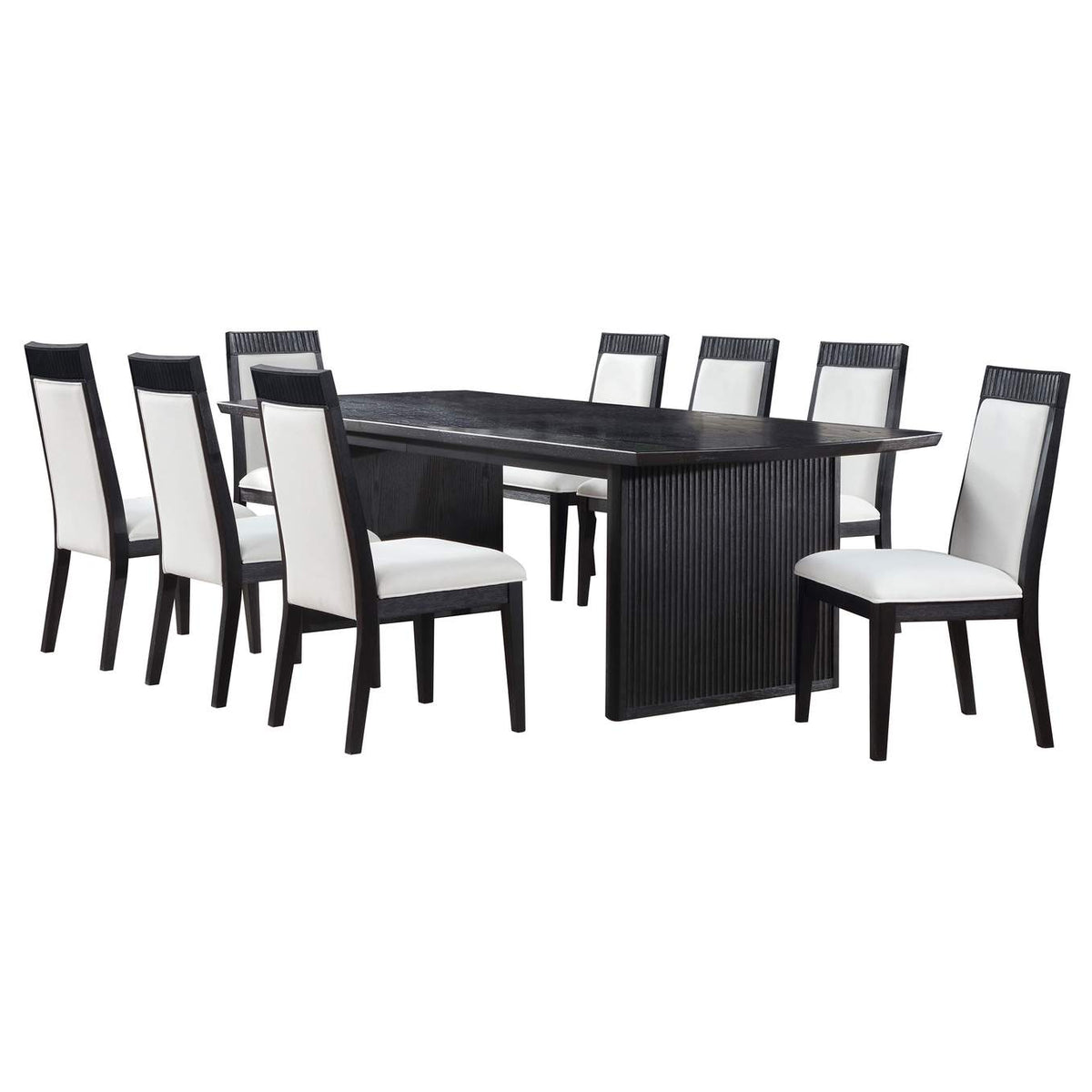 108231-S9A Brookmead 9-piece Extension Leaf Dining Table Set Black