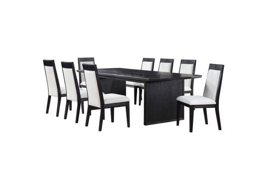108231-S9A Brookmead 9-piece Extension Leaf Dining Table Set Black