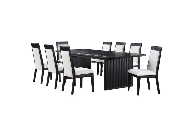 108231-S9A Brookmead 9-piece Extension Leaf Dining Table Set Black