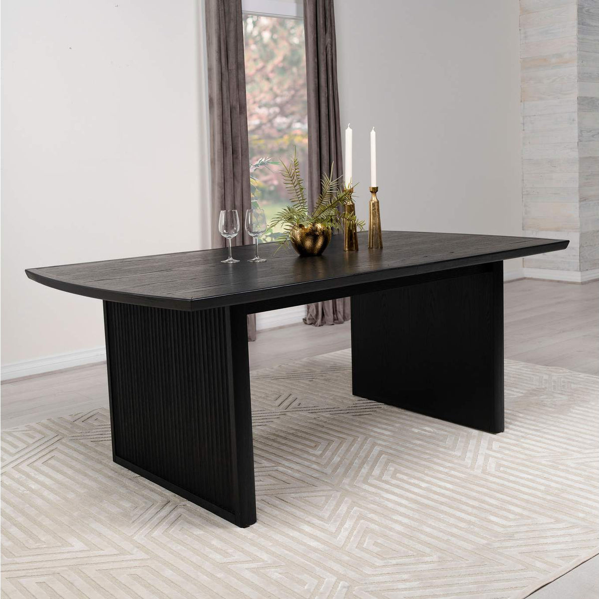 108231 Brookmead 100-inch Extension Leaf Dining Table Black