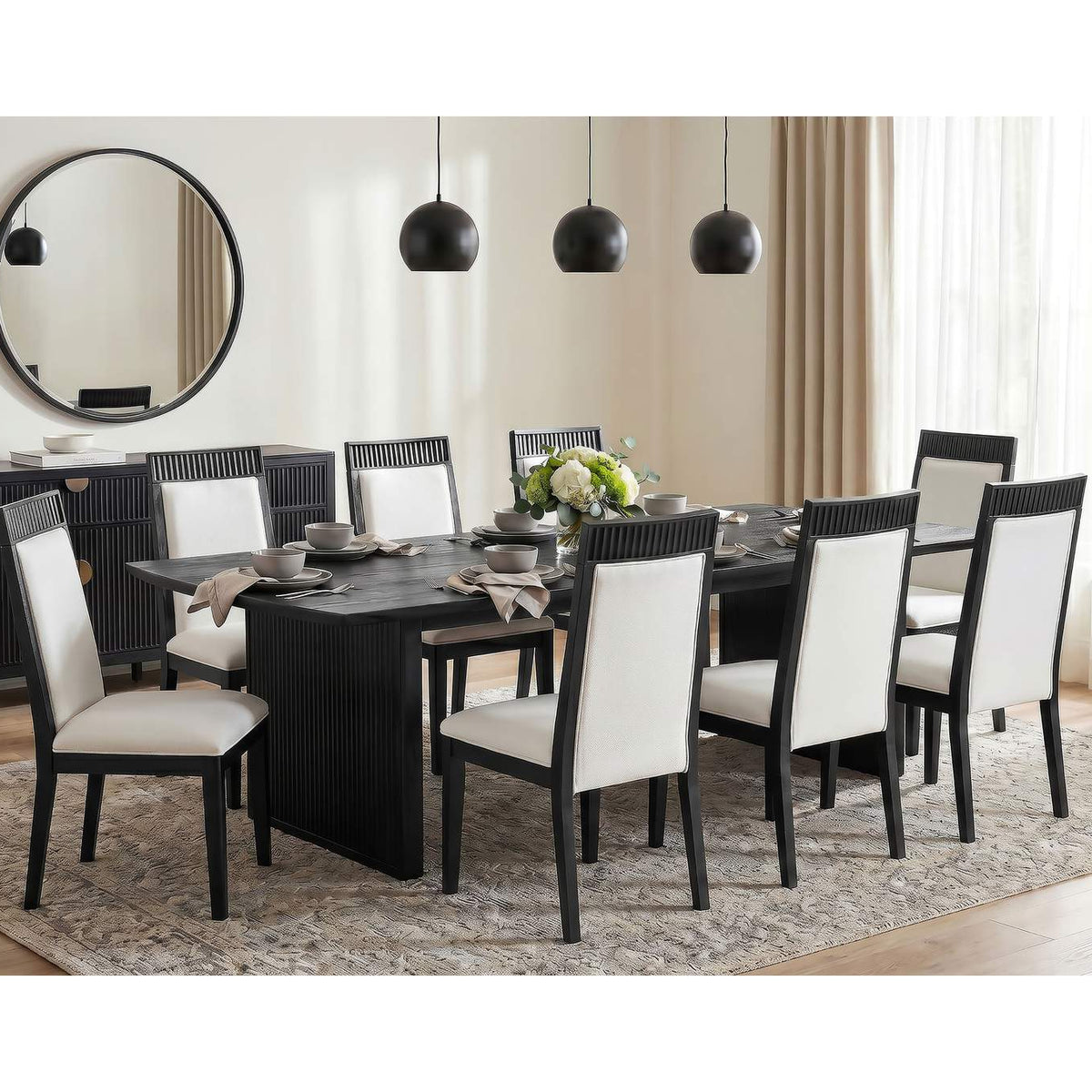 108231 Brookmead 100-inch Extension Leaf Dining Table Black