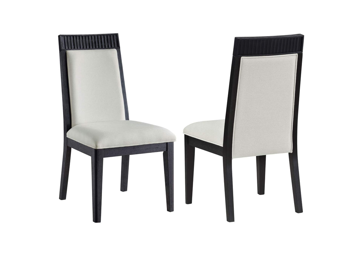 108233 Brookmead Dining Side Chair Ivory and Black (Set of 2)