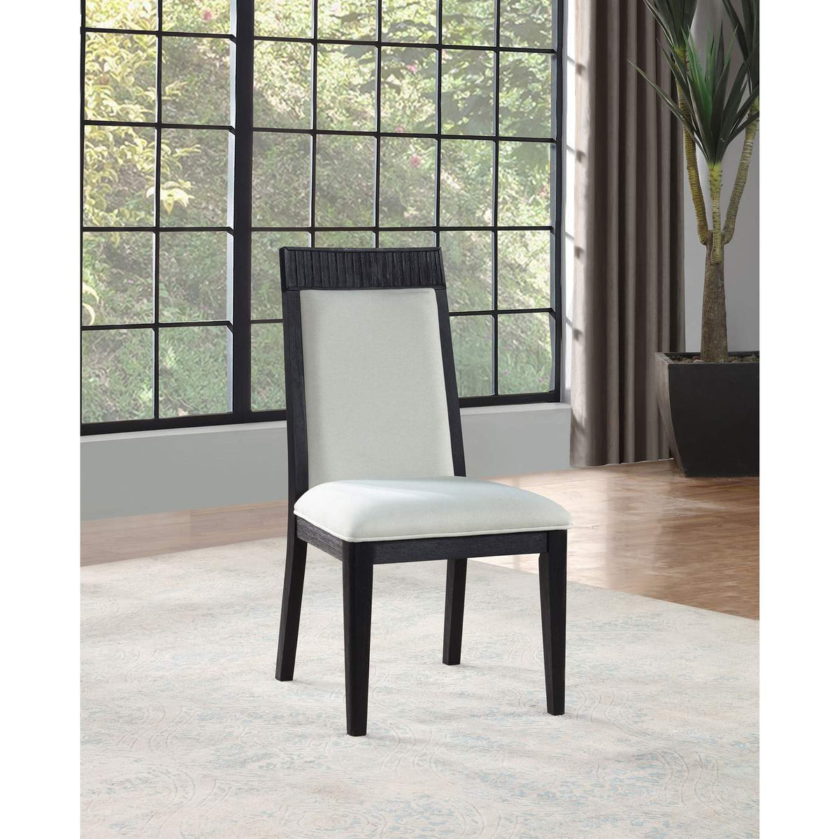 108233 Brookmead Dining Side Chair Ivory and Black (Set of 2)