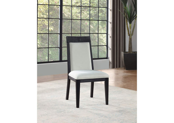 108233 Brookmead Dining Side Chair Ivory and Black (Set of 2)